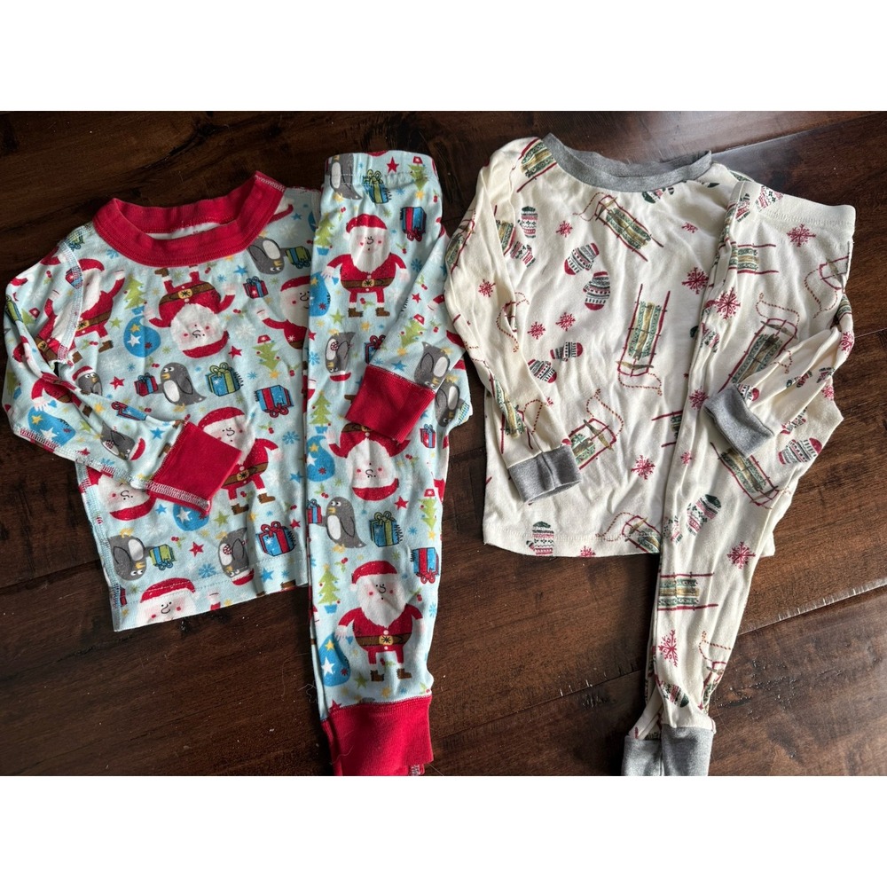 Hanna Andersson Burt's Bees Organic Cotton Christmas Jammie's 85 2T natural